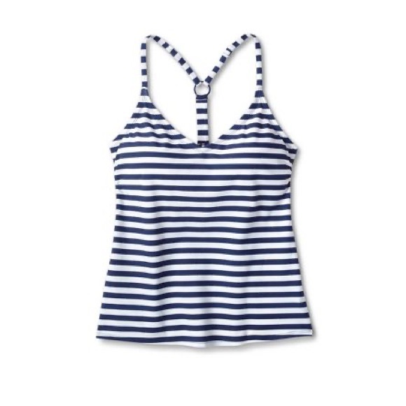Kona Sol™ Swim Kona Sol Striped Racerback Tankini Top Navy Blue Poshmark